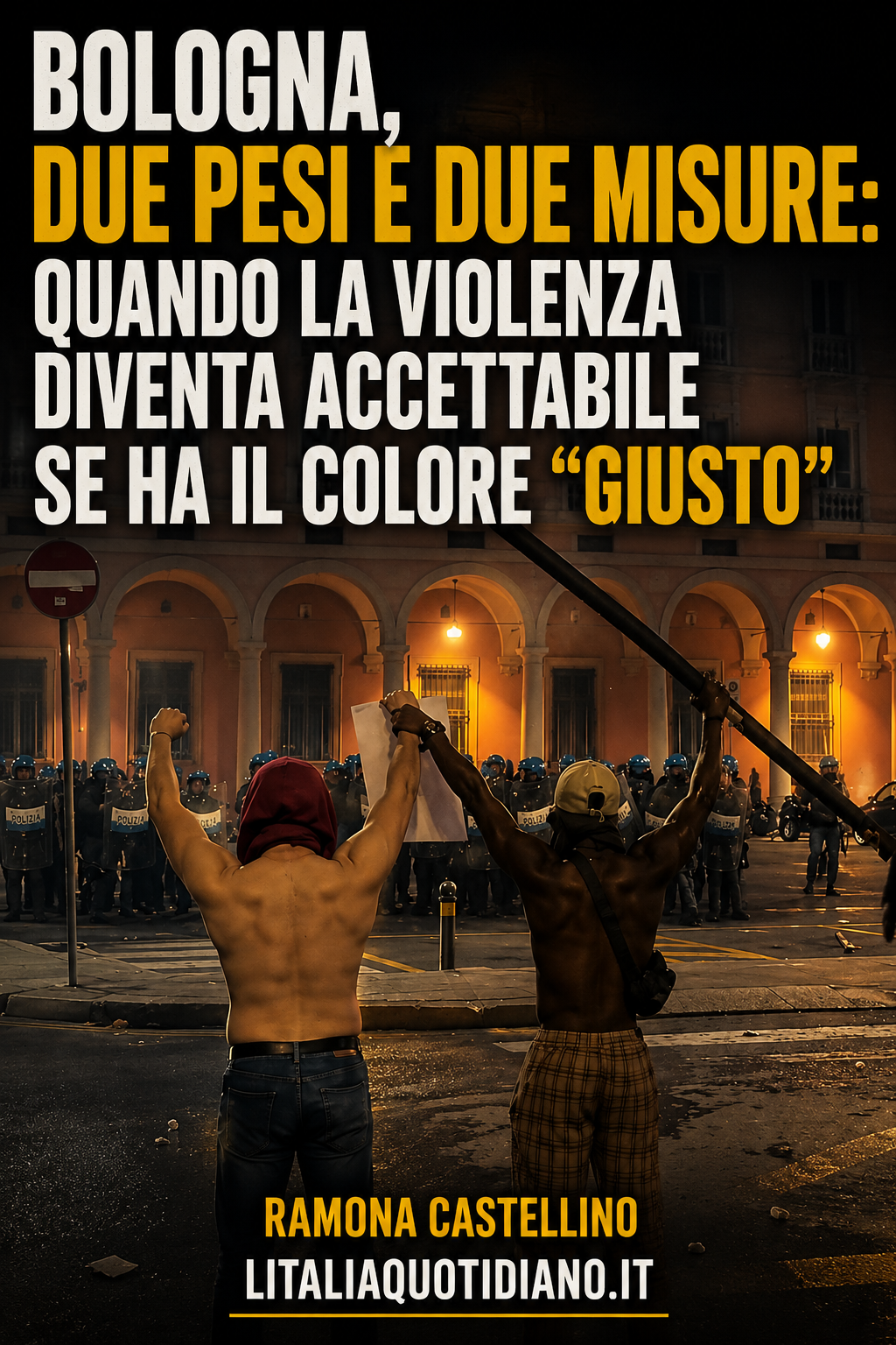 Bologna, due pesi e due misure: quando la violenza diventa accettabile se ha il colore “giusto”