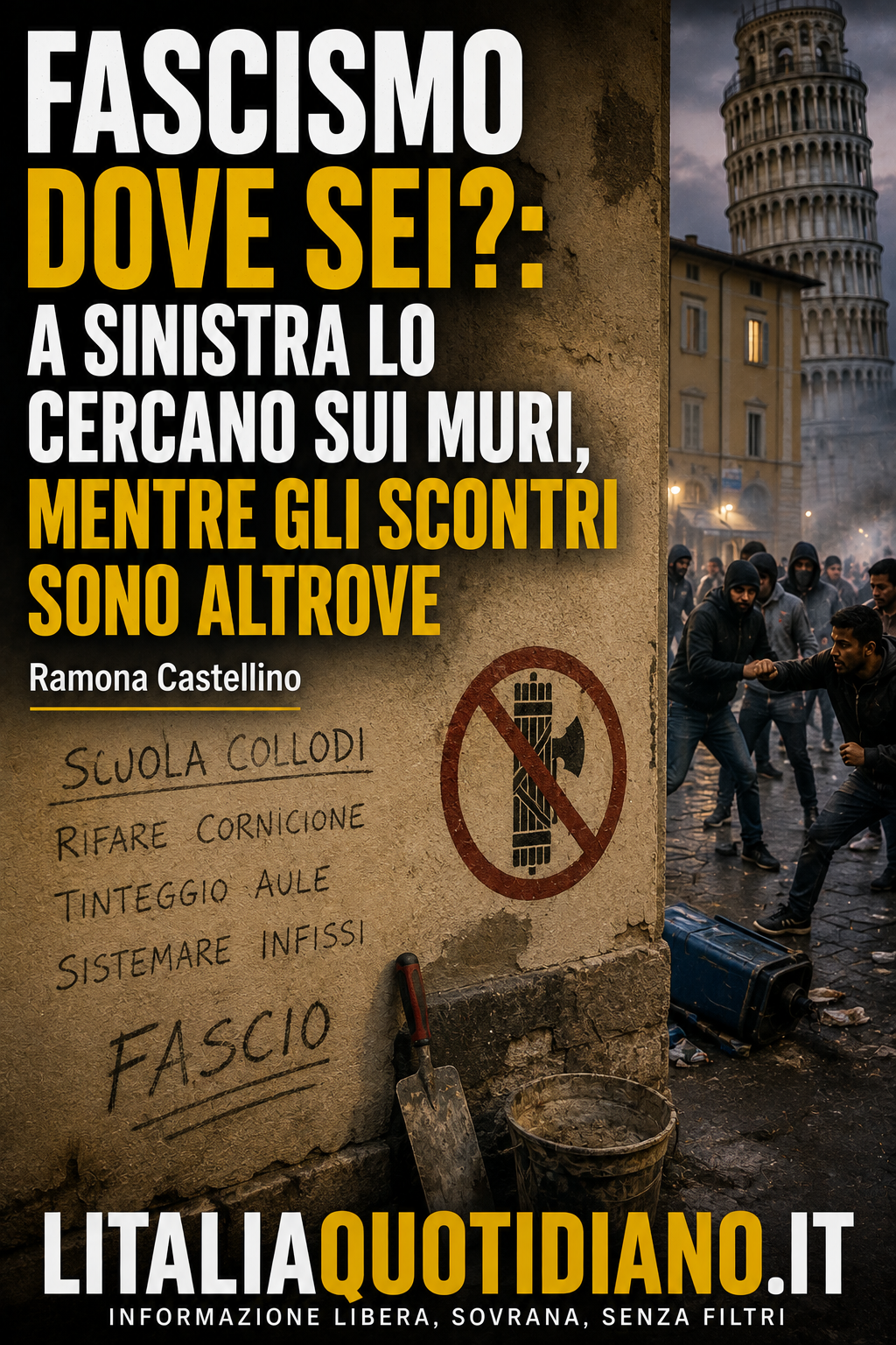 Fascismo dove sei? A sinistra lo cercano sui muri, mentre gli scontri sono altrove