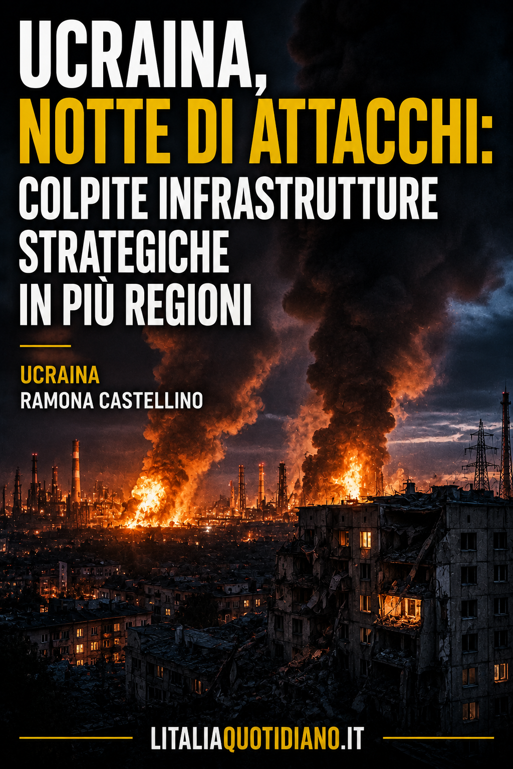 Ucraina, notte di attacchi: colpite infrastrutture strategiche in più regioniUcraina