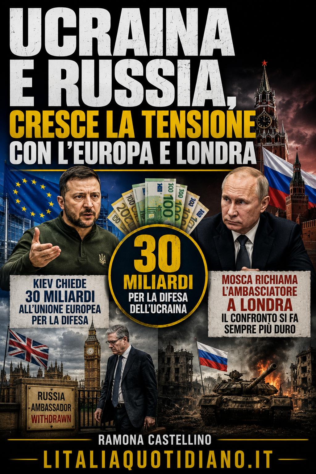 Ucraina e Russia, cresce la tensione con l’Europa e Londra