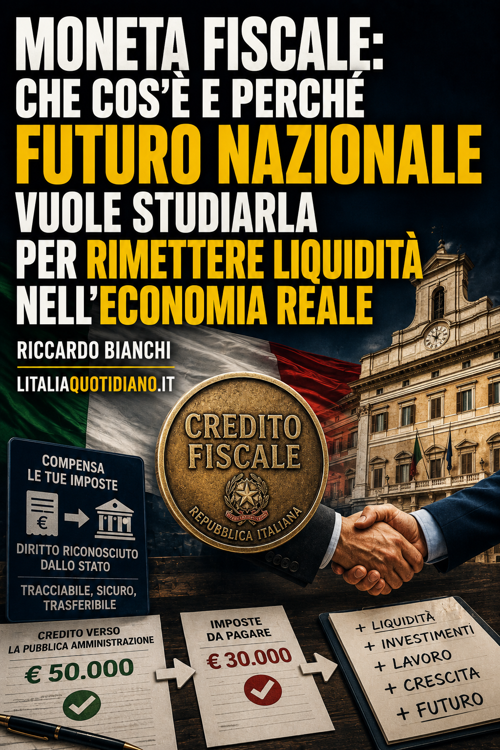 Moneta fiscale: che cos’è e perché Futuro Nazionale vuole studiarla per rimettere liquidità nell’economia reale
