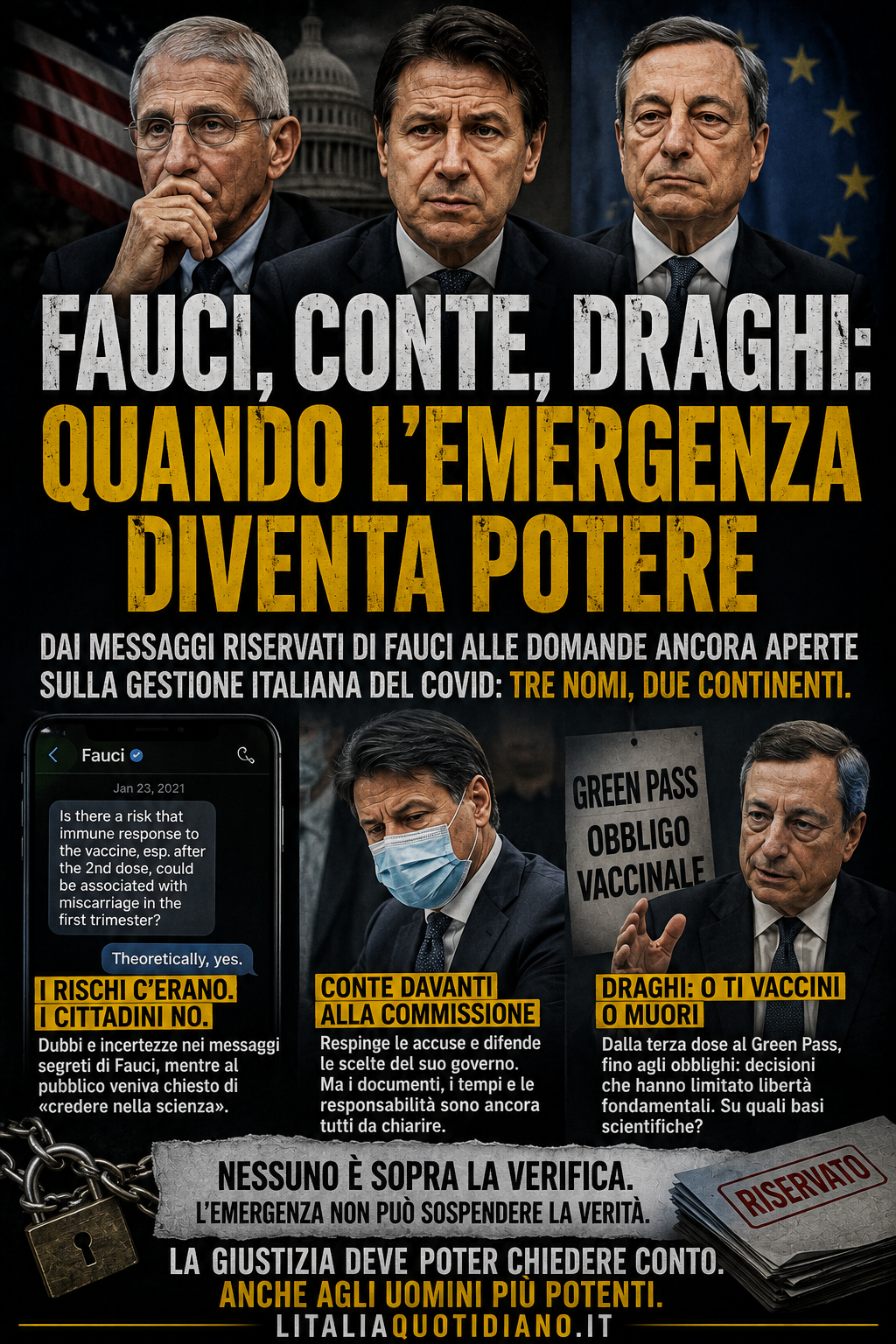 Fauci, Conte, Draghi: quando l’emergenza diventa potere