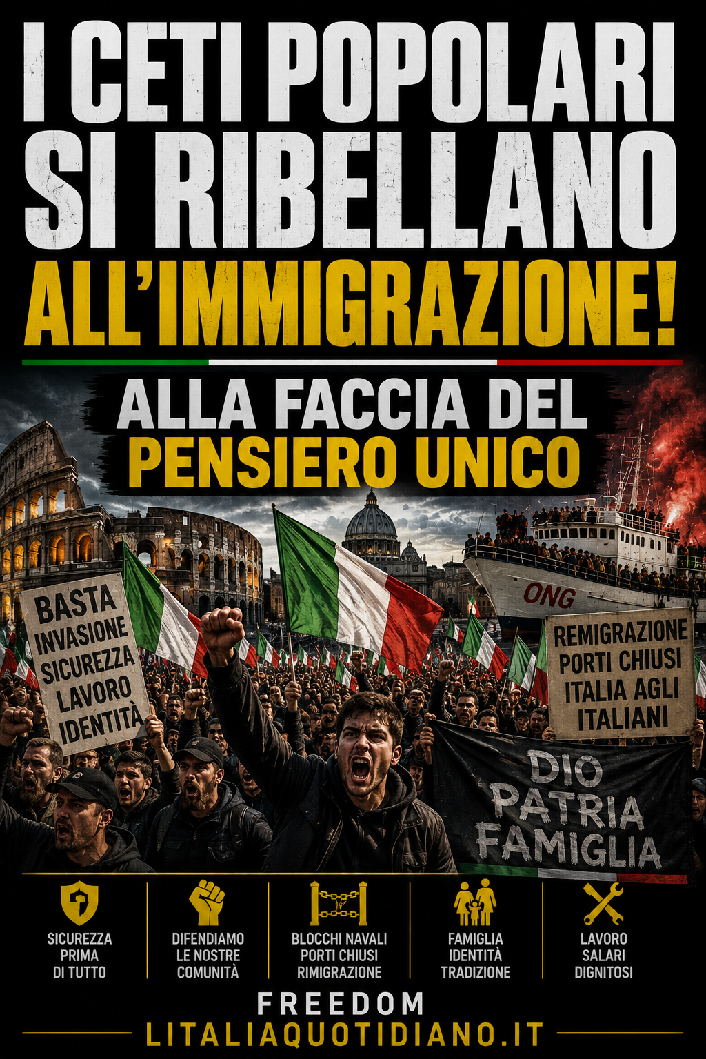 I CETI POPOLARI SI RIBELLANO ALL’IMMIGRAZIONE! ALLA FACCIA DEL PENSIERO UNICO