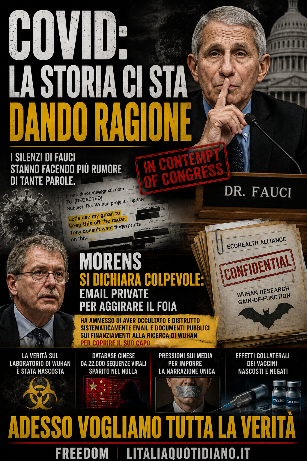 COVID: LA STORIA CI STA DANDO RAGIONE