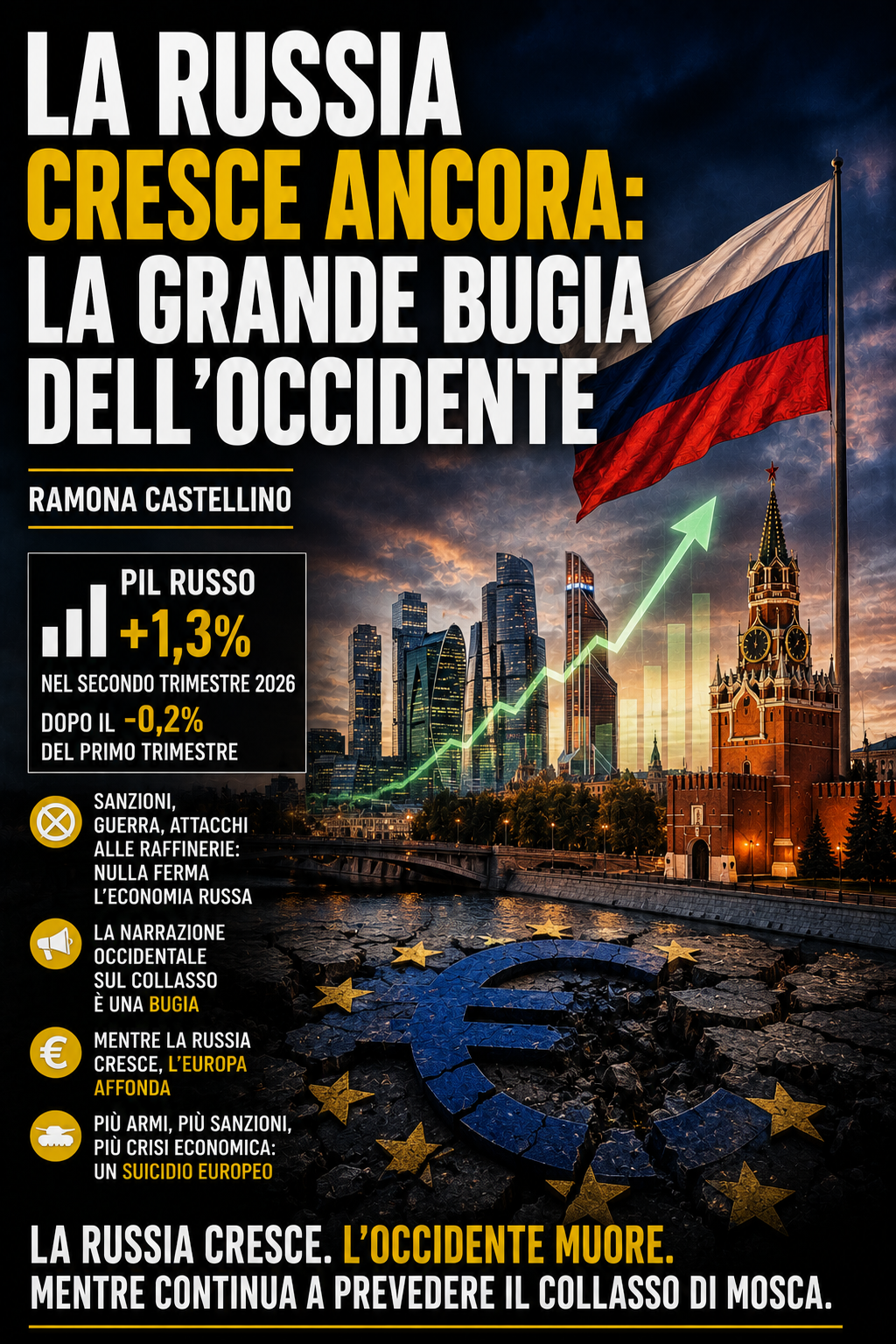LA RUSSIA CRESCE ANCORA: LA GRANDE BUGIA DELL’OCCIDENTE