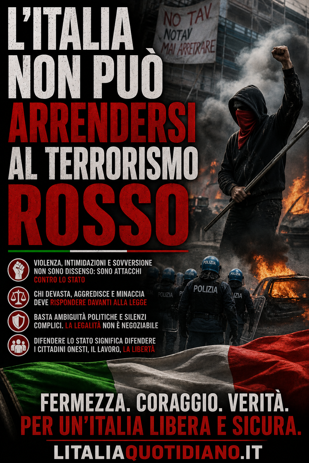 L’Italia non può arrendersi al terrorismo rosso