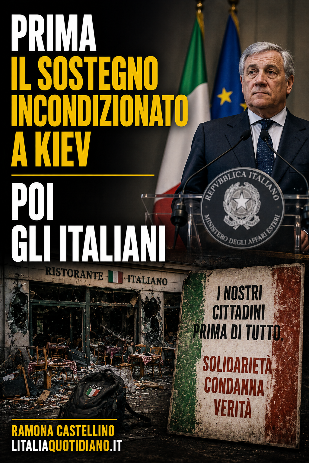 Prima il sostegno incondizionato a Kiev poi gli italiani