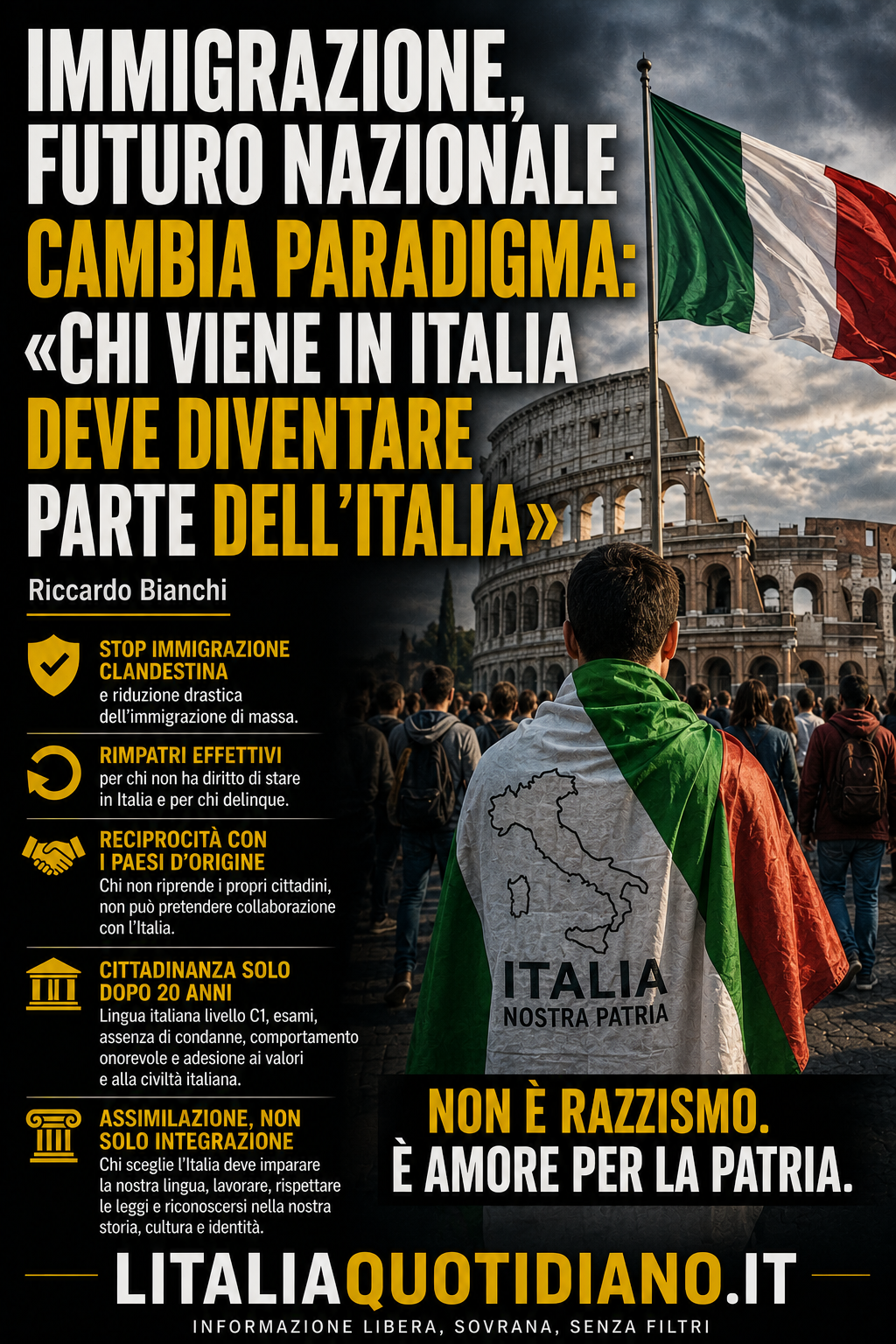 Immigrazione, Futuro Nazionale cambia paradigma: «Chi viene in Italia deve diventare parte dell’Italia»