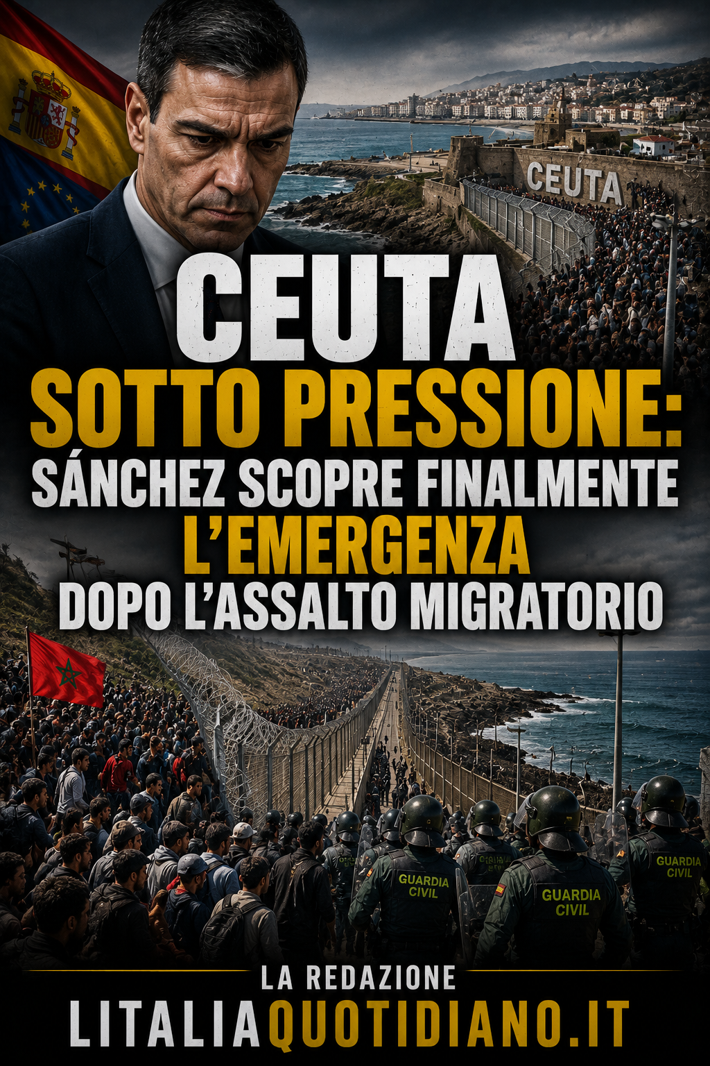 Ceuta sotto pressione: Sánchez scopre finalmente l’emergenza dopo l’assalto migratorio