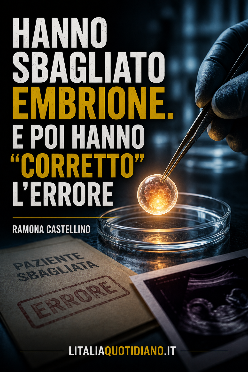 HANNO SBAGLIATO EMBRIONE. E POI HANNO “CORRETTO” L’ERRORE