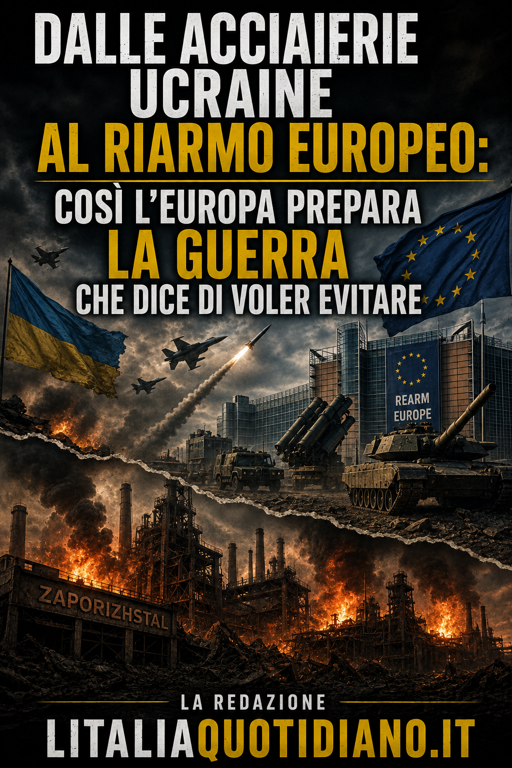 Dalle acciaierie ucraine al riarmo europeo: così l’Europa prepara la guerra che dice di voler evitare