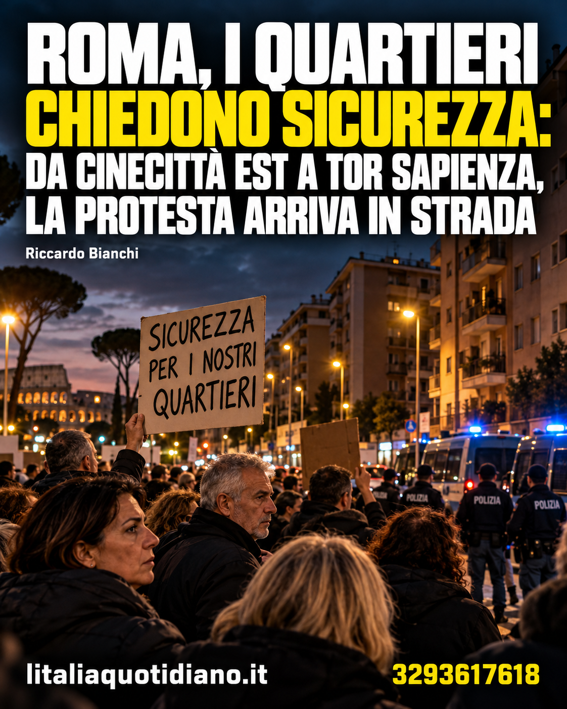 ROMA, I QUARTIERI CHIEDONO SICUREZZA: DA CINECITTÀ EST A TOR SAPIENZA, LA PROTESTA ARRIVA IN STRADA