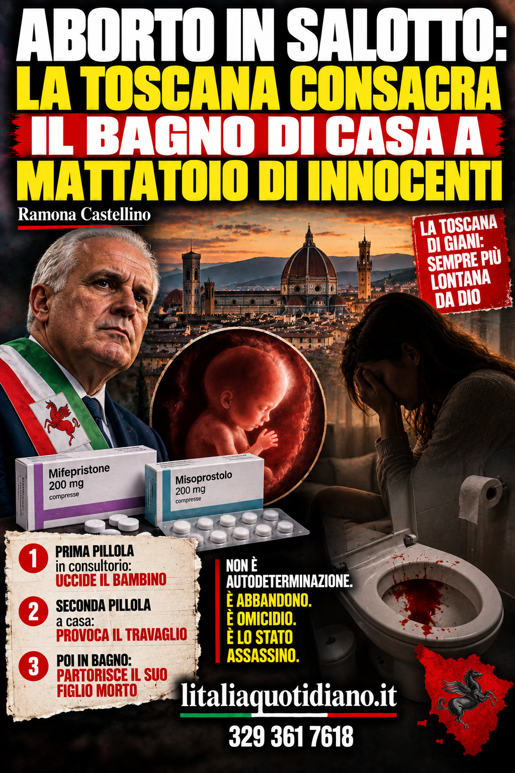 ABORTO IN SALOTTO: LA TOSCANA CONSACRA IL BAGNO DI CASA A MATTATOIO DI INNOCENTI