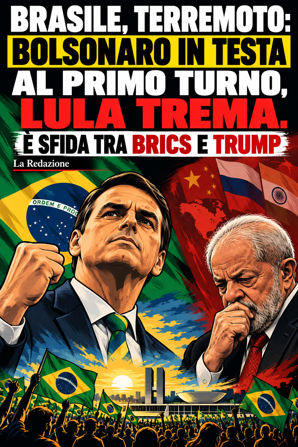 BRASILE, TERREMOTO: BOLSONARO IN TESTA AL PRIMO TURNO, LULA TREMA. È SFIDA TRA BRICS E TRUMP