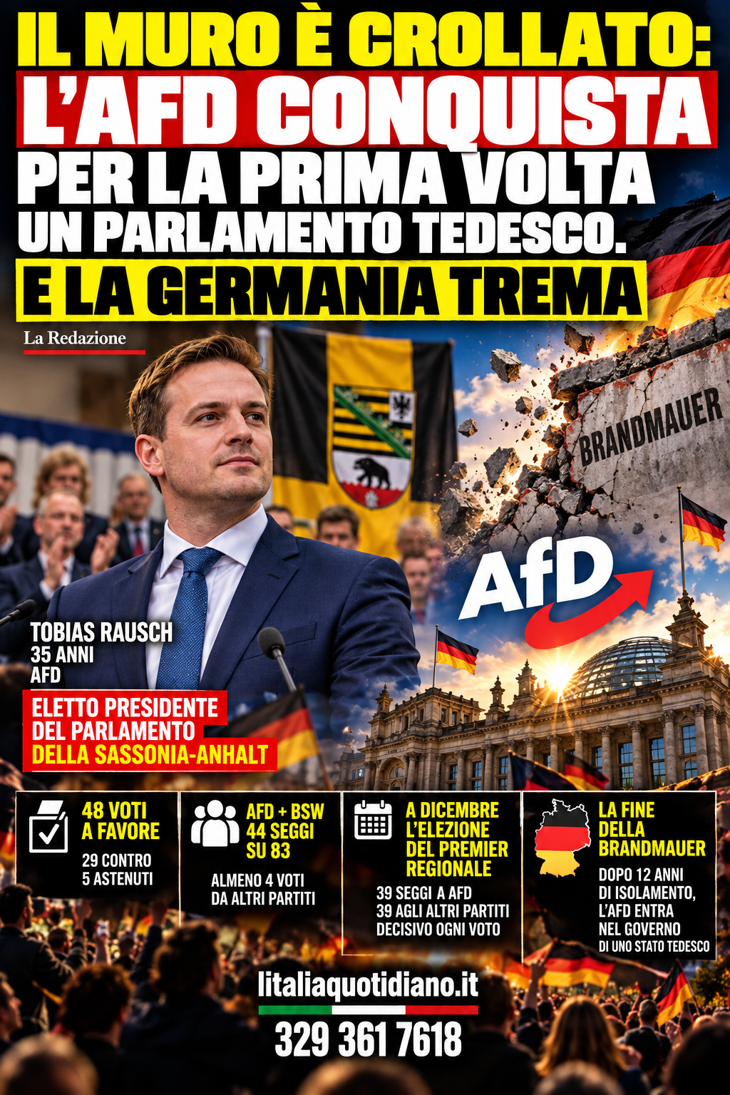 IL MURO È CROLLATO: L’AFD CONQUISTA PER LA PRIMA VOLTA UN PARLAMENTO TEDESCO. E LA GERMANIA TREMA