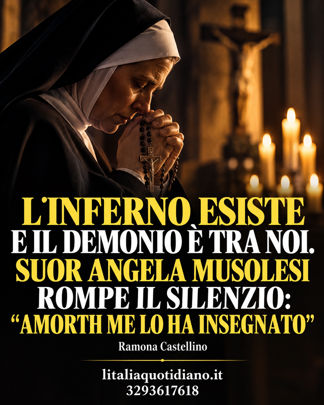 L’INFERNO ESISTE E IL DEMONIO È TRA NOI. SUOR ANGELA MUSOLESI ROMPE IL SILENZIO: “AMORTH ME LO HA INSEGNATO”