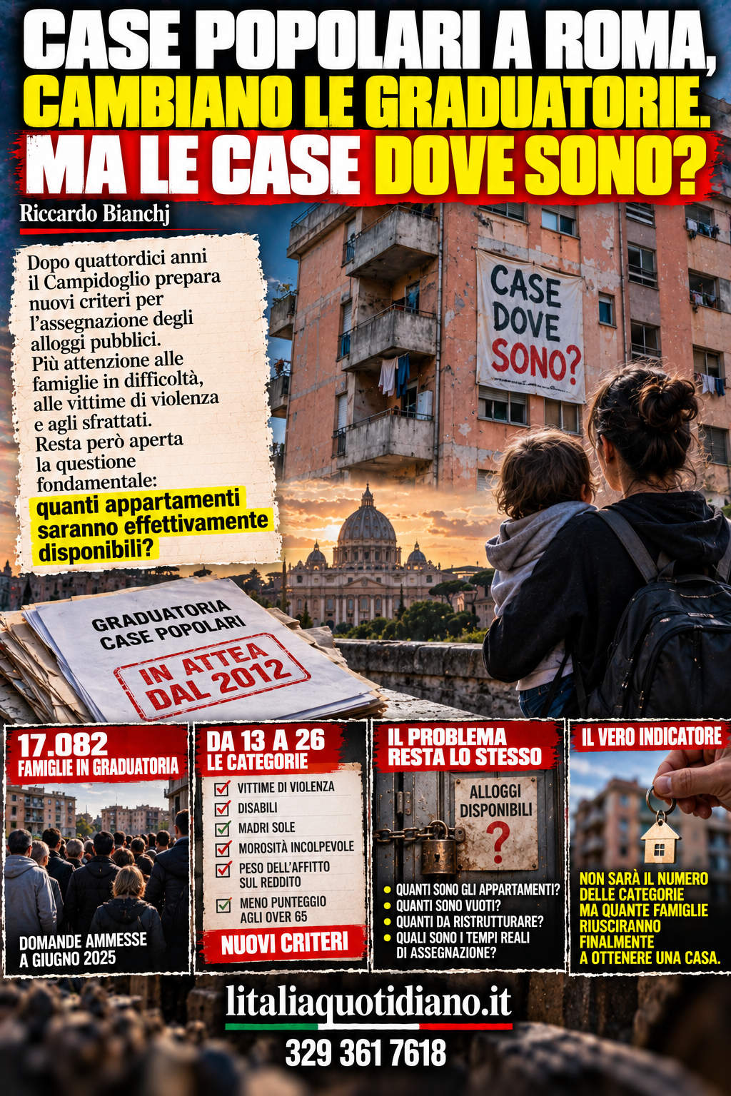 CASE POPOLARI A ROMA, CAMBIANO LE GRADUATORIE. MA LE CASE DOVE SONO?